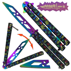 Motylek Nóż Treningowy Składany Tępy BEZPIECZNY zioło Tomdorix