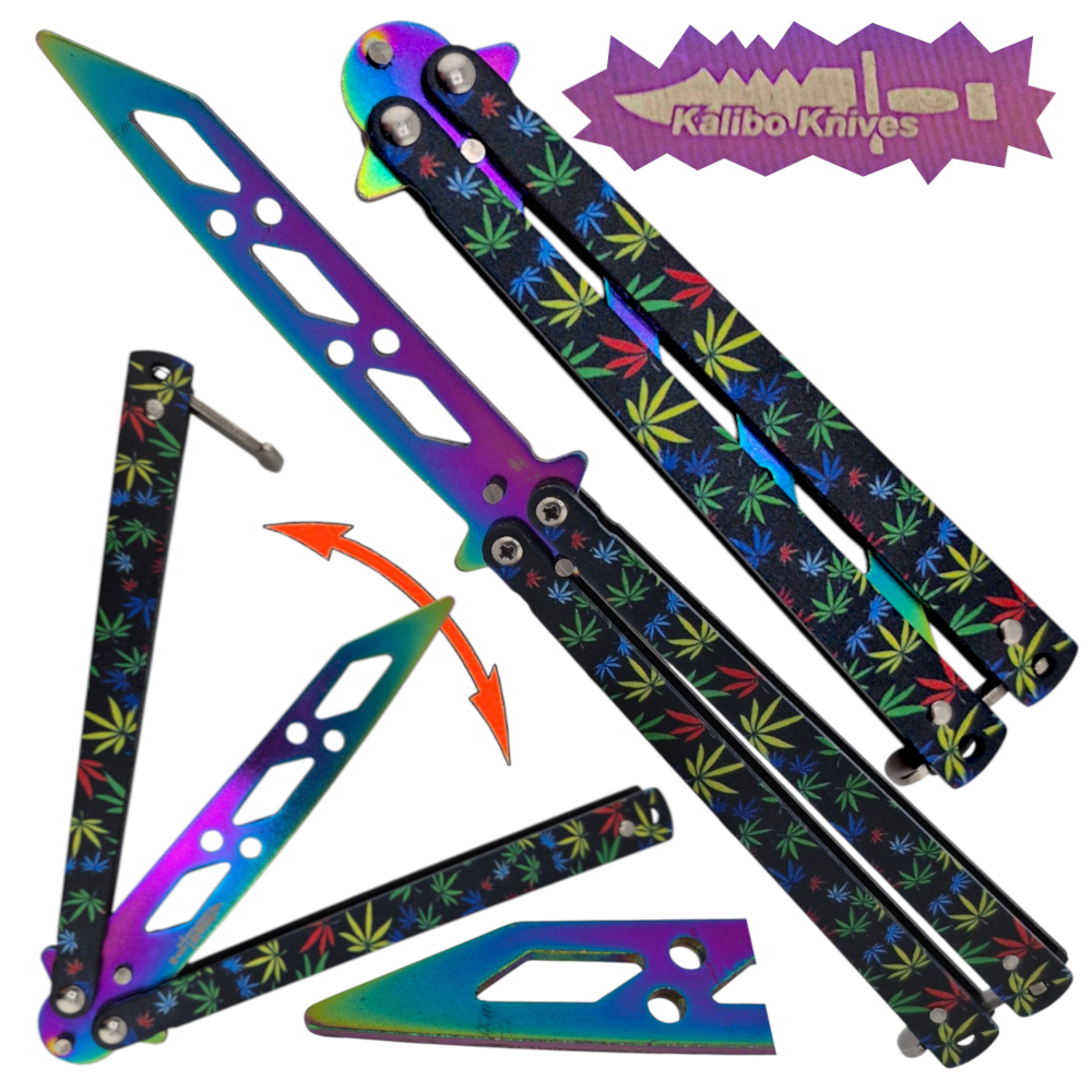 Motylek Nóż Treningowy Składany Tępy BEZPIECZNY zioło Tomdorix