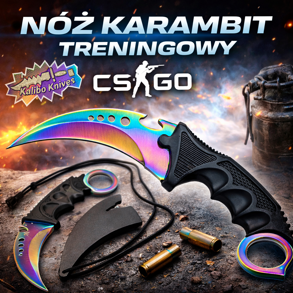 Nóż KARAMBIT Treningowy CSGO COUNTER STRIKE CS2 Tęczowy Pazur Rainbow TOMDORIX