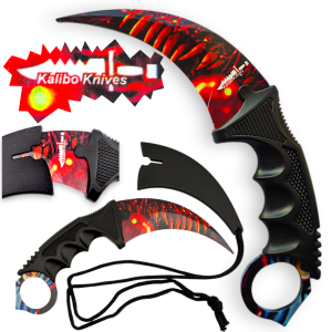 Nóż KARAMBIT Treningowy CSGO CS2 Ostrze OGNISTA BESTIA Galaxy Red Skin Tomdorix