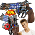 Pistolet Na Kapiszony Dyski REWOLWER Kowboja Metalowy Hukowy wzór Tygrys TOMDORIX