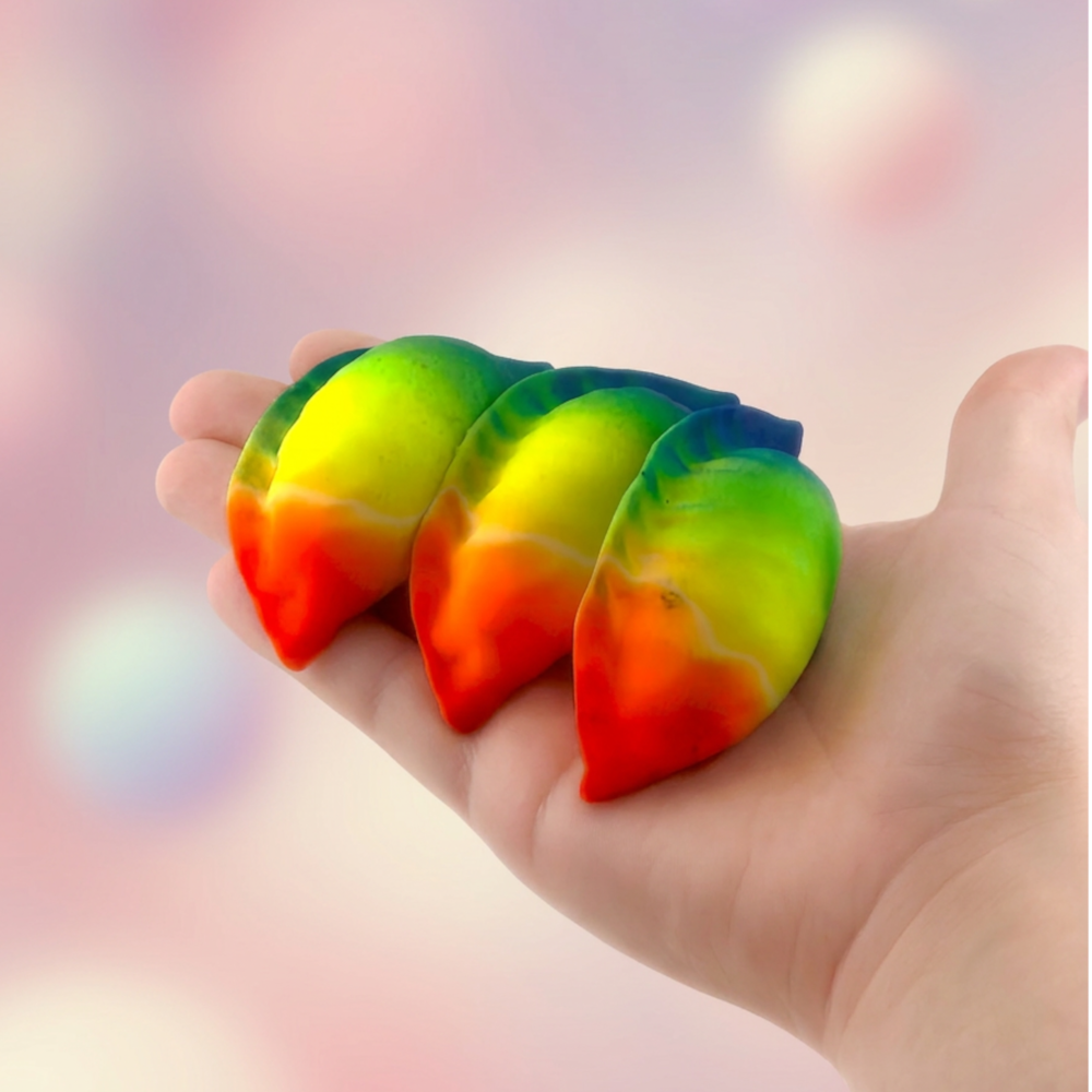 3x Duży Pieróg GNIOTEK Antystresowy Tęczowy Squishy PIEROŻEK RUSKI Dumpling TOMDORIX