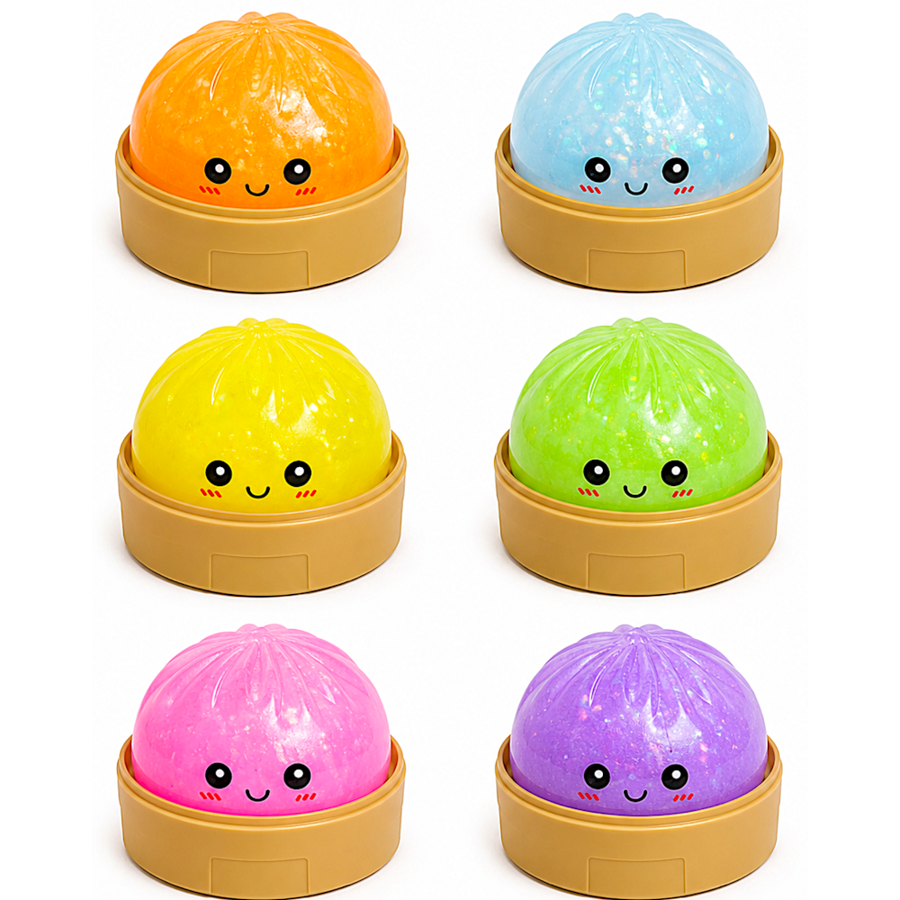 Duży Gniotek PIERÓG XXL Antystresowy Squishy Brokatowy ŚWIECĄCY LED+UV 160g TOMDORIX