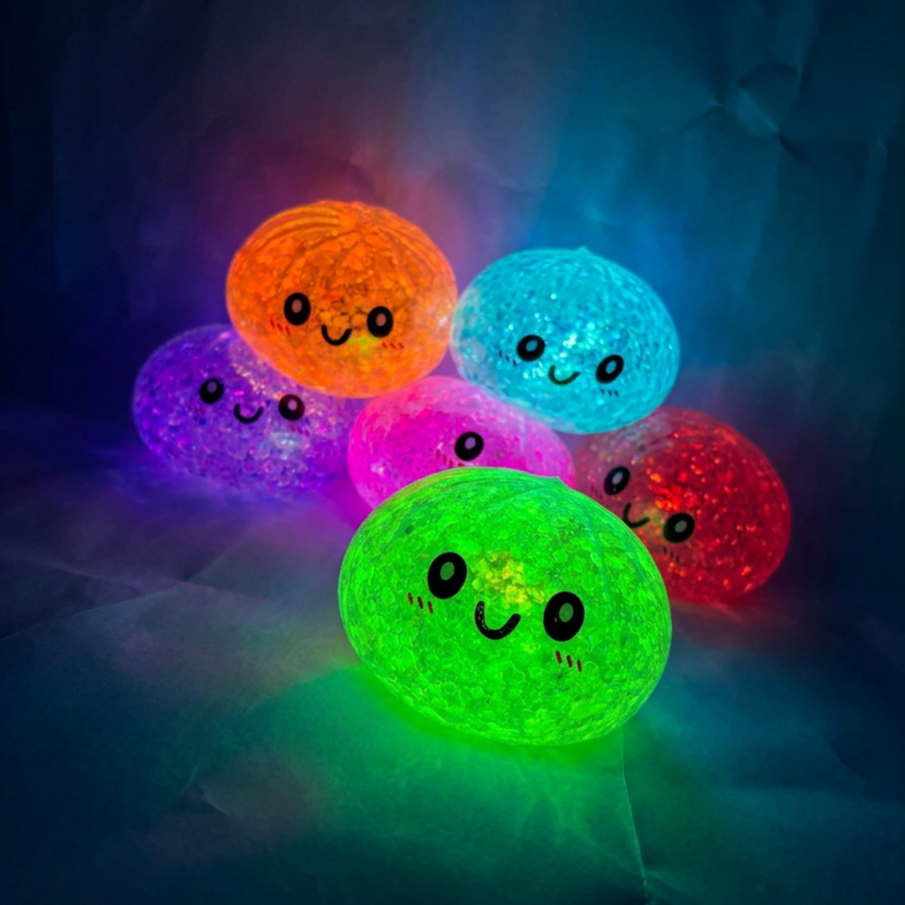 Duży Gniotek PIERÓG XXL Antystresowy Squishy Brokatowy ŚWIECĄCY LED+UV 160g TOMDORIX