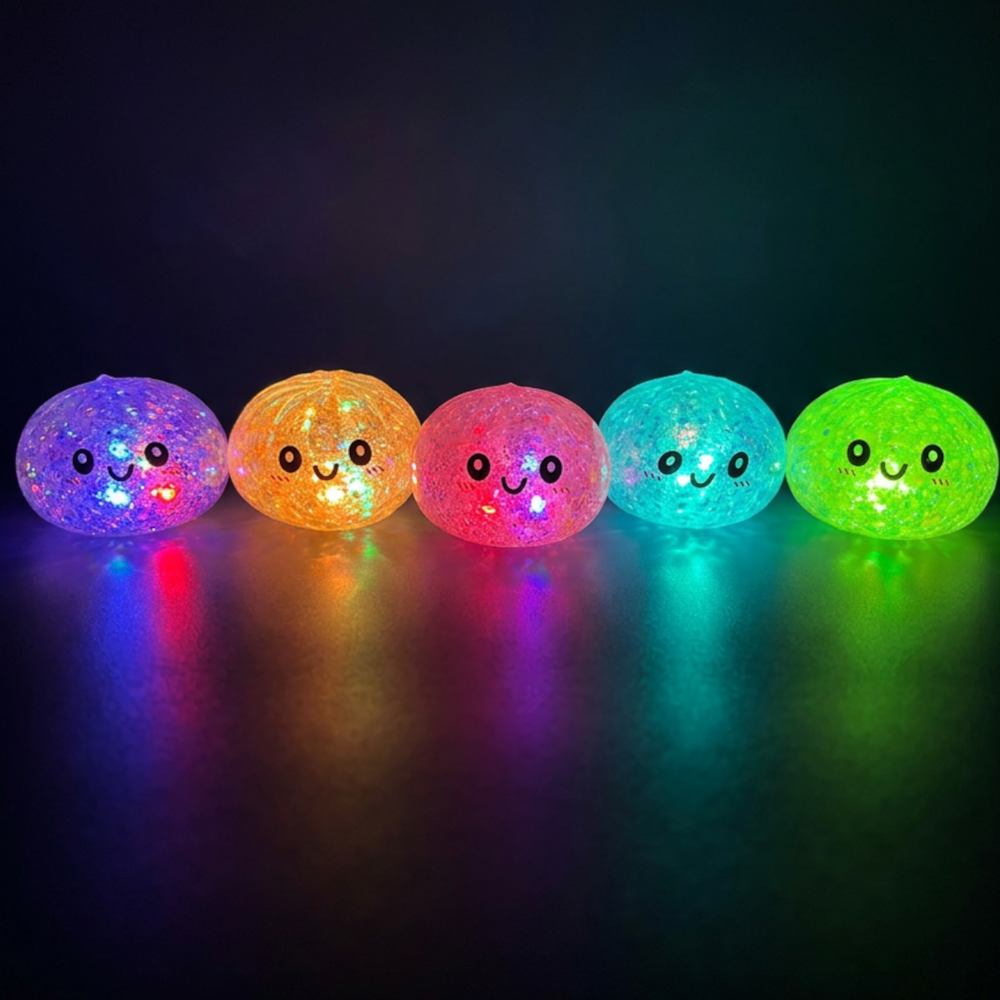 Duży Gniotek PIERÓG XXL Antystresowy Squishy Brokatowy ŚWIECĄCY LED+UV 160g TOMDORIX