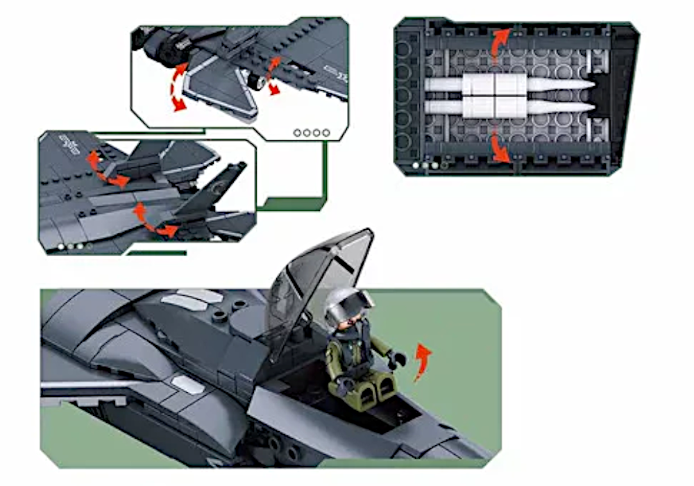 Klocki Myśliwiec J35 Army Stealth Fighter 155 335 elementów + Pilot Tomdorix