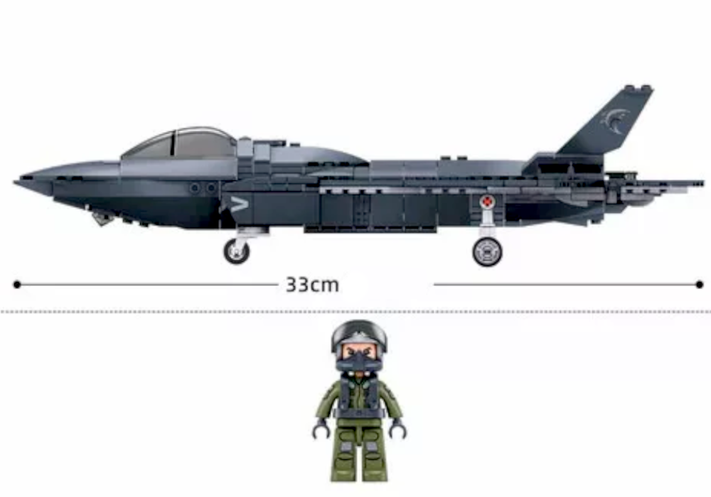Klocki Myśliwiec J35 Army Stealth Fighter 155 335 elementów + Pilot Tomdorix