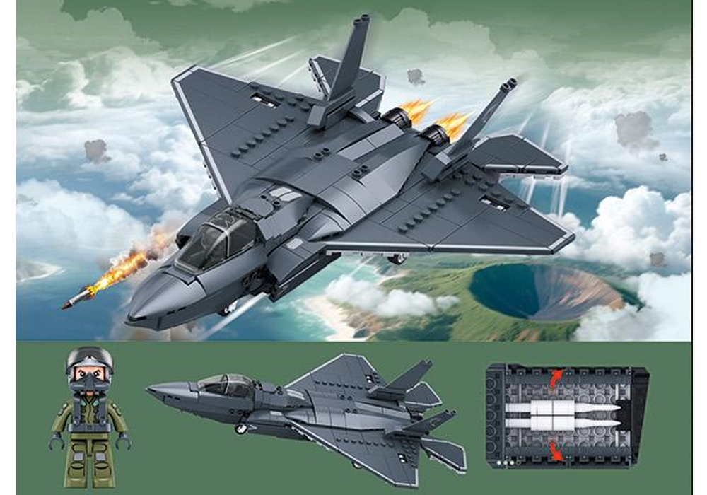 Klocki Myśliwiec J35 Army Stealth Fighter 155 335 elementów + Pilot Tomdorix