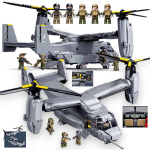 Klocki AMERYKAŃSKI Śmigłowiec Bell-Boeing V-22 Osprey 5 Figurek Tomdorix
