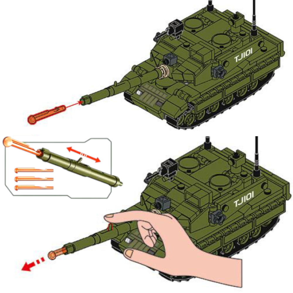 Klocki CZOŁG ZTZ-99AS Działo Strzela 183 el Armia Wojsko FIGURKA Tomdorix