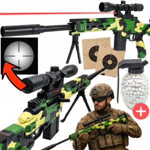 Snajperka Na Kulki M107 Amerykański Karabin Replika ASG W Kamuflażu + Laser TOMDORIX