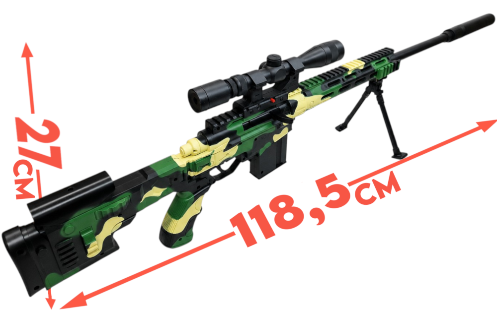 Snajperka Na Kulki M107 Amerykański Karabin Replika ASG W Kamuflażu + Laser TOMDORIX