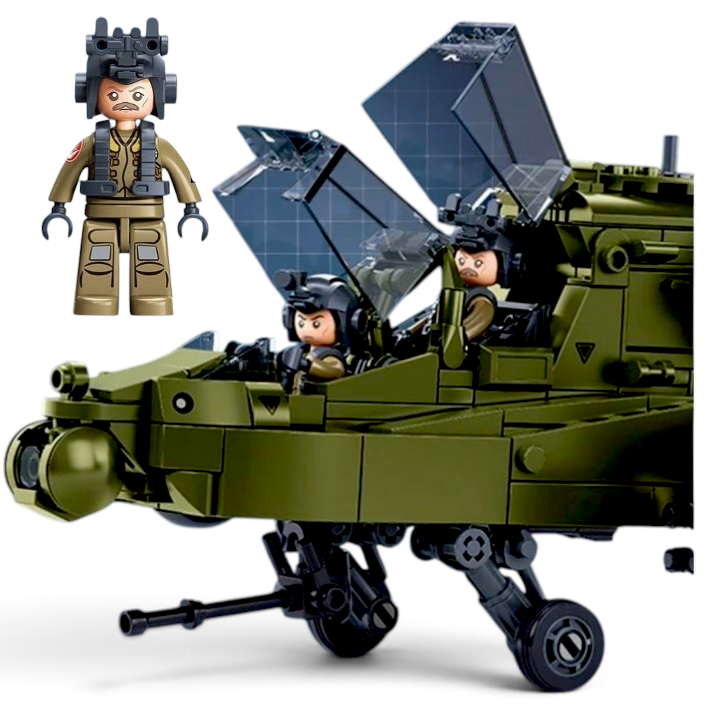 Duży model: aż 42,3 cm długości | 734 elementy | 2 figurki pilotów | Podstawka ekspozycyjna w zestawie