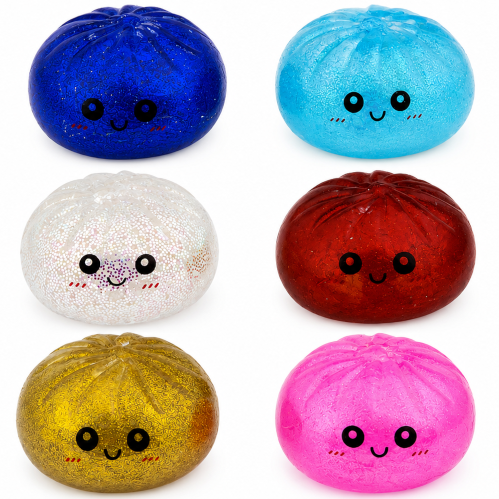 Duży Gniotek Pieróg WAZELINOWY BROKATOWY Twardy Antystresowy Squishy 230g TOMDORIX