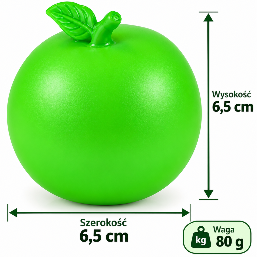 Gniotek JABŁKO CHRUPIĄCY Crunchy Squishy ASMR Sensoryczny Antystresowy 6,5CM 80g