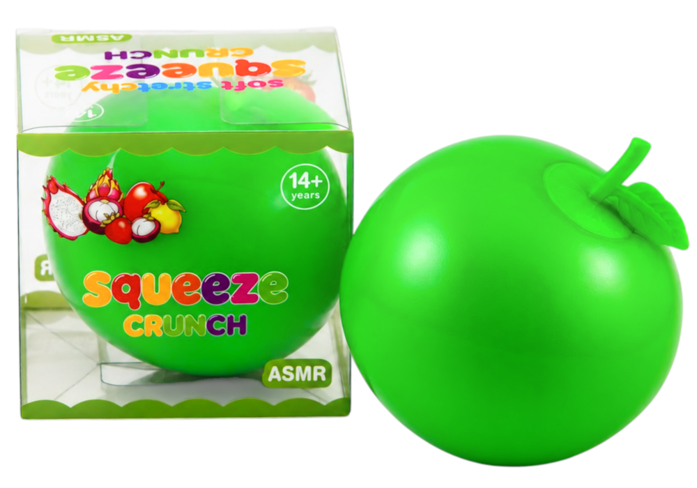 Gniotek JABŁKO CHRUPIĄCY Crunchy Squishy ASMR Sensoryczny Antystresowy 6,5CM 80g