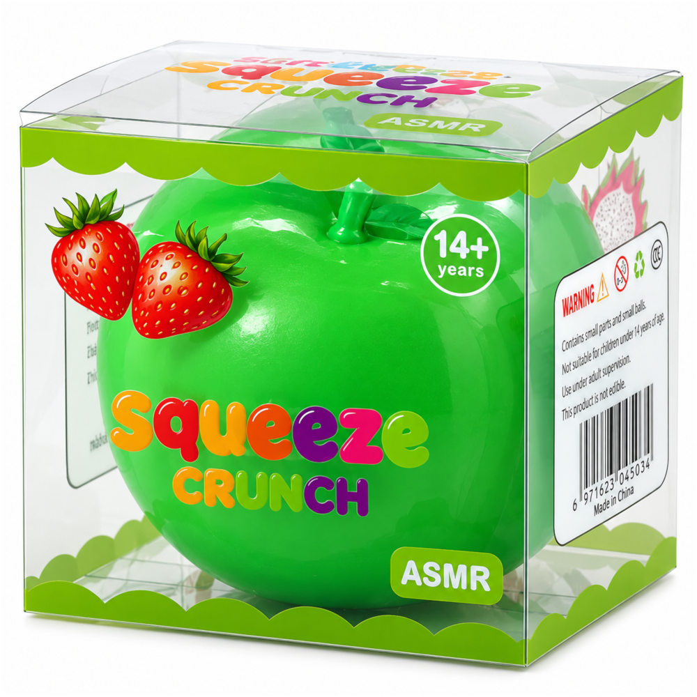 Gniotek JABŁKO CHRUPIĄCY Crunchy Squishy ASMR Sensoryczny Antystresowy 6,5CM 80g
