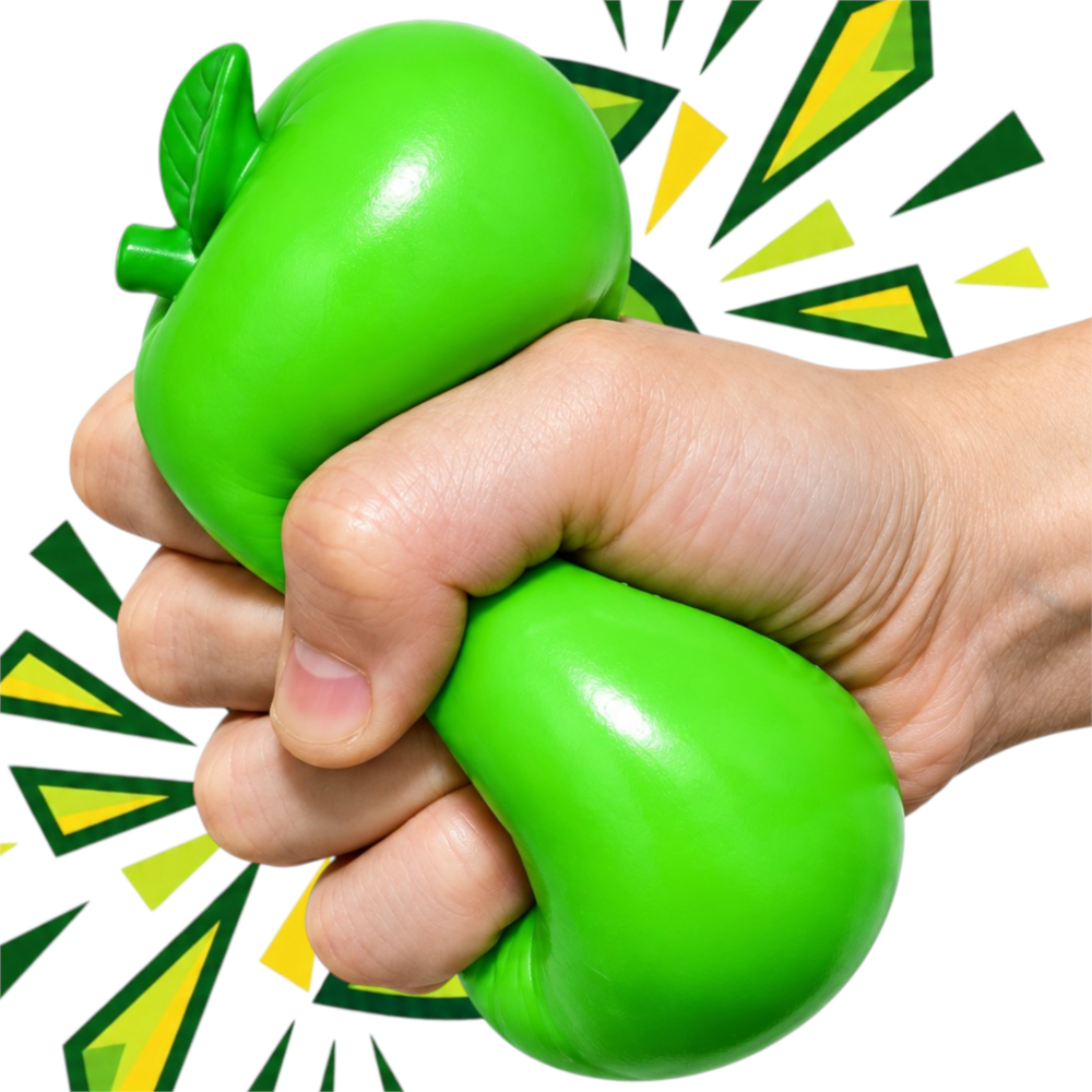 Gniotek JABŁKO CHRUPIĄCY Crunchy Squishy ASMR Sensoryczny Antystresowy 6,5CM 80g