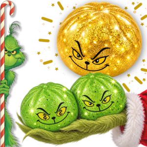 Duży Gniotek Pieróg GRINCH Brokatowy ŚWIĄTECZNY Dumpling Squishy 180g 10cm TOMDORIX