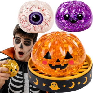 Duży Gniotek Pieróg HALLOWEEN Brokatowy DUMPLING SQUISHY 10 cm Antystresowy TOMDORIX