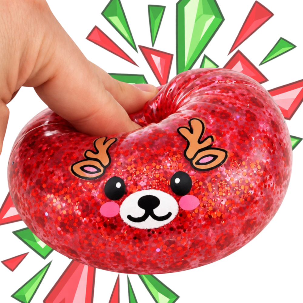 Duży Gniotek Pieróg ŚWIĄTECZNY Brokatowy DUMPLING SQUISHY 10cm Antystresowy 150g TOMDORIX