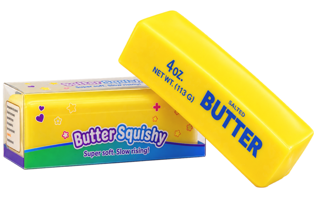 Gniotek MASŁO Salted Butter CHRUPIĄCY CRUNCHY Squishy ASMR Antystresowy XXL TOMDORIX