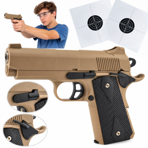 PISTOLET NA KULKI 6 mm. Replika ASG Sprężynowy z POLIMERU + dwie TARCZE Tomdorix