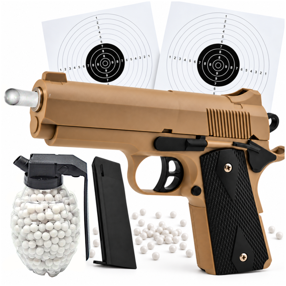 Pistolet Na KULKI 6 mm. Replika ASG Sprężynowy z POLIMERU + KULKI 800 szt. Tomdorix